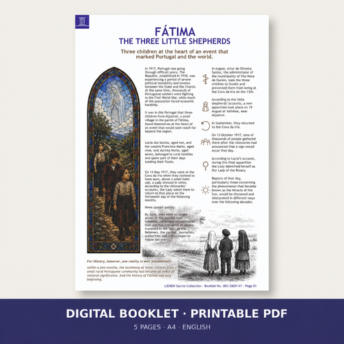 Caderno 001 — Fátima: Os Três Pastorinhos | PDF para impressão